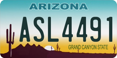 AZ license plate ASL4491