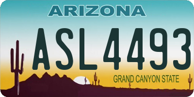 AZ license plate ASL4493