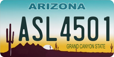 AZ license plate ASL4501