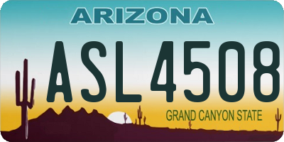 AZ license plate ASL4508