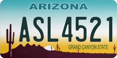 AZ license plate ASL4521