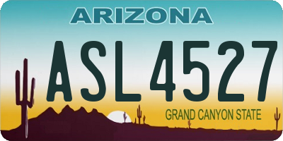 AZ license plate ASL4527