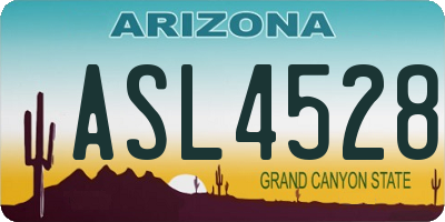 AZ license plate ASL4528