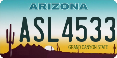 AZ license plate ASL4533