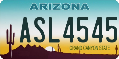 AZ license plate ASL4545