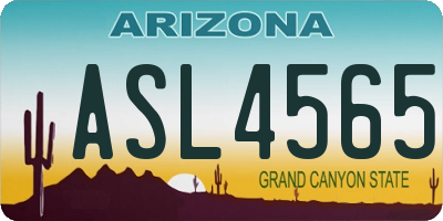 AZ license plate ASL4565