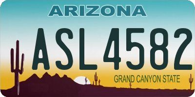 AZ license plate ASL4582