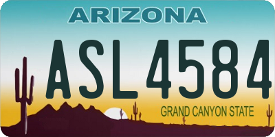 AZ license plate ASL4584
