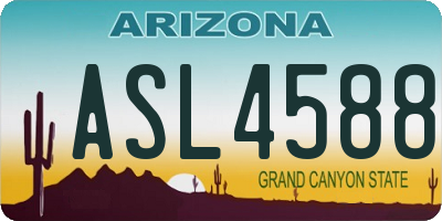 AZ license plate ASL4588