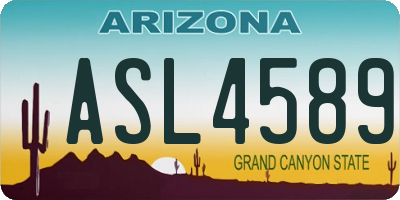 AZ license plate ASL4589