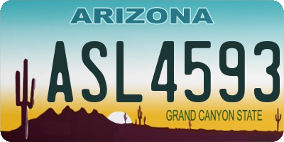 AZ license plate ASL4593