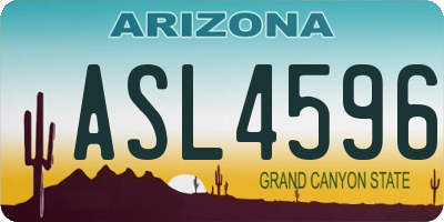 AZ license plate ASL4596