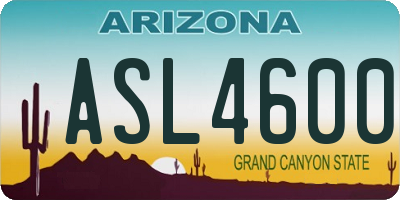 AZ license plate ASL4600