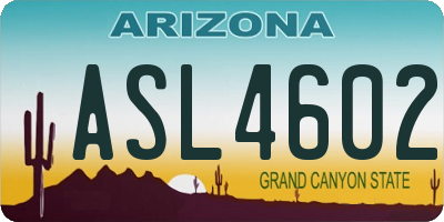 AZ license plate ASL4602