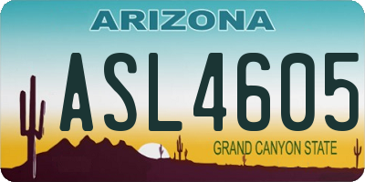 AZ license plate ASL4605