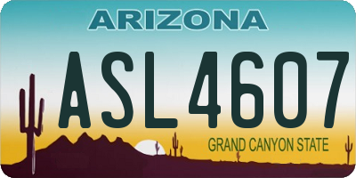 AZ license plate ASL4607