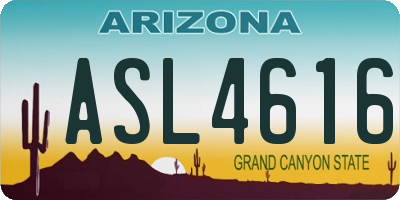 AZ license plate ASL4616