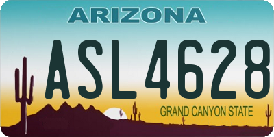 AZ license plate ASL4628