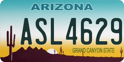 AZ license plate ASL4629
