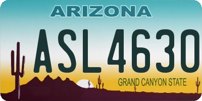 AZ license plate ASL4630