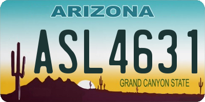 AZ license plate ASL4631