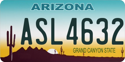 AZ license plate ASL4632