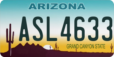 AZ license plate ASL4633
