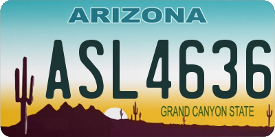 AZ license plate ASL4636