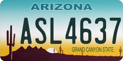 AZ license plate ASL4637