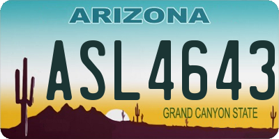 AZ license plate ASL4643
