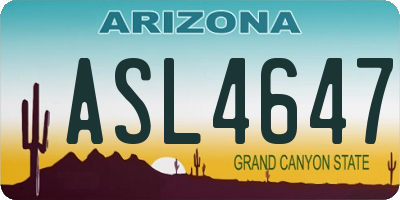 AZ license plate ASL4647