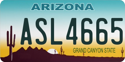 AZ license plate ASL4665