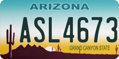 AZ license plate ASL4673