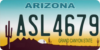 AZ license plate ASL4679