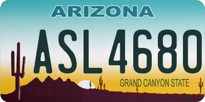 AZ license plate ASL4680