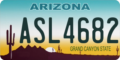 AZ license plate ASL4682
