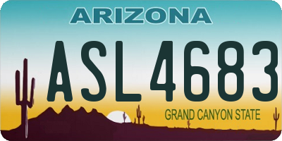 AZ license plate ASL4683