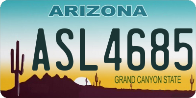 AZ license plate ASL4685