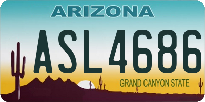 AZ license plate ASL4686