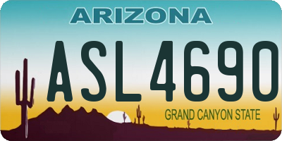 AZ license plate ASL4690
