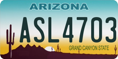 AZ license plate ASL4703