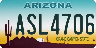 AZ license plate ASL4706