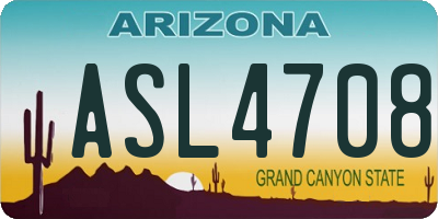 AZ license plate ASL4708