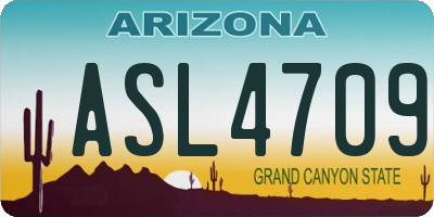 AZ license plate ASL4709