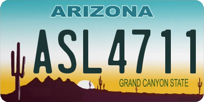 AZ license plate ASL4711