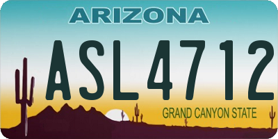 AZ license plate ASL4712