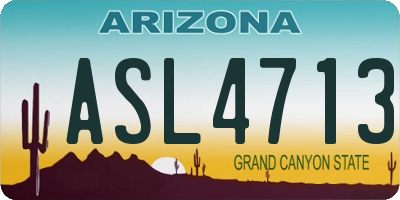 AZ license plate ASL4713