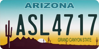 AZ license plate ASL4717