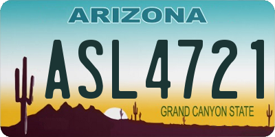 AZ license plate ASL4721