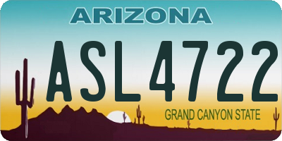 AZ license plate ASL4722
